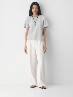 Aritzia The Effortless Pant in Light Birch (cream/eggshell)
